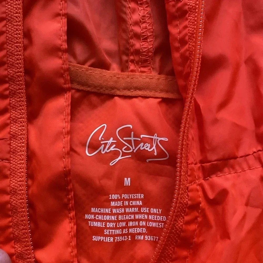 City Streets Orange Windbreaker - Picture 4 of 4